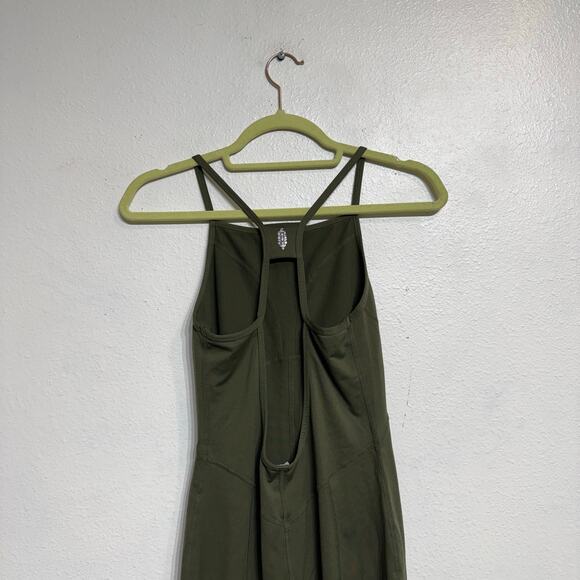 Free People Olive Side To Side Open Back Active One Piece Jumpsuit Sz S - Picture 5 of 15